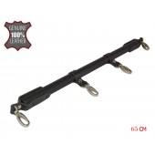 Черная металлическая распорка с кожаными ремешками и карабинами - 65 см. - Sitabella - купить с доставкой в Бердске