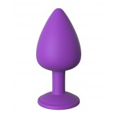 Фиолетовая анальная пробка со стразом Her Little Gem Large Plug - 9,5 см. - Pipedream - купить с доставкой в Бердске