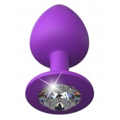 Фиолетовая анальная пробка со стразом Her Little Gem Large Plug - 9,5 см. - Pipedream - купить с доставкой в Бердске