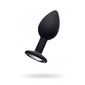 Черная анальная втулка с прозрачным стразом - 7,2 см. - POPO Pleasure - купить с доставкой в Бердске