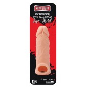 Телесная насадка EXTENDER WITH BALL STRAP 5.5 - 14 см. - Dream Toys - в Бердске купить с доставкой