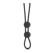 Черное двойное эрекционное лассо Silicone Double Loop Cock Ring - Blush Novelties - в Бердске купить с доставкой