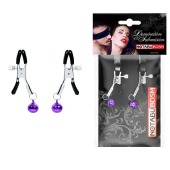 Оригинальные зажимы на соски с фиолетовыми шариками - Notabu - купить с доставкой в Бердске