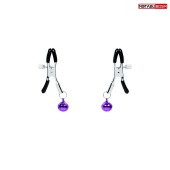 Оригинальные зажимы на соски с фиолетовыми шариками - Notabu - купить с доставкой в Бердске