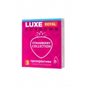 Презервативы с ароматом клубники LUXE Royal Strawberry Collection - 3 шт. - Luxe - купить с доставкой в Бердске