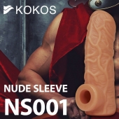 Телесная открытая насадка-реалистик с подхватом мошонки Nude Sleeve L - 14 см. - KOKOS - в Бердске купить с доставкой