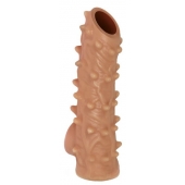 Телесная насадка с шипами и открытой головкой Nude Sleeve L - 14 см. - KOKOS - в Бердске купить с доставкой