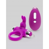 Лиловое виброкольцо с пультом ДУ Remote Control Cock Ring - Happy Rabbit - в Бердске купить с доставкой