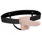 Телесный перезаряжаемый вибрострапон - 18 см. - Lux Fetish - купить с доставкой в Бердске