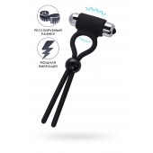 Черное эрекционное лассо Ect с виброэлементом - A-toys - в Бердске купить с доставкой