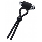 Черное эрекционное лассо Ect с виброэлементом - A-toys - в Бердске купить с доставкой