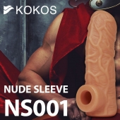 Телесная открытая насадка-реалистик с подхватом мошонки Nude Sleeve S - 10 см. - KOKOS - в Бердске купить с доставкой