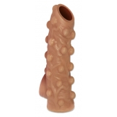 Телесная насадка с бугорками и открытой головкой Nude Sleeve S - 10 см. - KOKOS - в Бердске купить с доставкой
