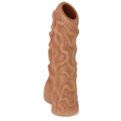 Телесная насадка с венками и открытой головкой Nude Sleeve S - 10 см. - KOKOS - в Бердске купить с доставкой