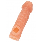 Телесная закрытая насадка с шершавой головкой Cock Sleeve Size M - 15,6 см. - KOKOS - в Бердске купить с доставкой