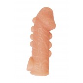 Телесная закрытая насадка с шишечками Cock Sleeve Size S - 13,8 см. - KOKOS - в Бердске купить с доставкой