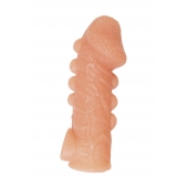 Телесная закрытая насадка с шишечками Cock Sleeve Size M - 15,6 см. - KOKOS - в Бердске купить с доставкой