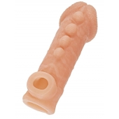 Телесная закрытая насадка с шишечками Cock Sleeve Size M - 15,6 см. - KOKOS - в Бердске купить с доставкой