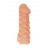 Телесная закрытая насадка с пучками шишечек Cock Sleeve Size S - 13,8 см. - KOKOS - в Бердске купить с доставкой