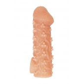 Телесная закрытая насадка с пучками шишечек Cock Sleeve Size M - 15,6 см. - KOKOS - в Бердске купить с доставкой