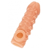Телесная закрытая насадка с пучками шишечек Cock Sleeve Size M - 15,6 см. - KOKOS - в Бердске купить с доставкой