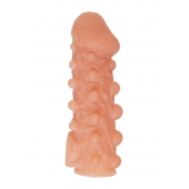 Телесная закрытая насадка с шариками Cock Sleeve Size S - 13,8 см. - KOKOS - в Бердске купить с доставкой