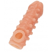 Телесная закрытая насадка с шариками Cock Sleeve Size S - 13,8 см. - KOKOS - в Бердске купить с доставкой