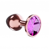 Пробка цвета розового золота с лиловым кристаллом Diamond Quartz Shine L - 8,3 см. - Lola Games - купить с доставкой в Бердске