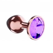 Пробка цвета розового золота с фиолетовым кристаллом Diamond Amethyst Shine L - 8,3 см. - Lola Games - купить с доставкой в Бердске