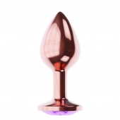 Пробка цвета розового золота с фиолетовым кристаллом Diamond Amethyst Shine L - 8,3 см. - Lola Games - купить с доставкой в Бердске