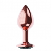 Пробка цвета розового золота с черным кристаллом Diamond Jet Shine L - 8,3 см. - Lola Games - купить с доставкой в Бердске