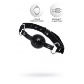 Черный кляп-шар на кожаных ремешках Anonymo - ToyFa - купить с доставкой в Бердске