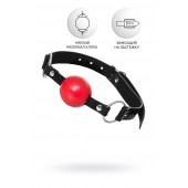 Красный кляп-шар на черных ремешках Anonymo - ToyFa - купить с доставкой в Бердске