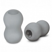 Серый двусторонний мастурбатор MINI DOUBLE BUBBLE - Zolo - в Бердске купить с доставкой