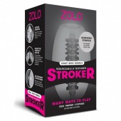 Серый двусторонний мастурбатор MINI BUBBLE - Zolo - в Бердске купить с доставкой