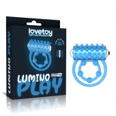 Голубое, светящееся в темноте виброкольцо Lumino Play Vibrating Penis Ring - Lovetoy - в Бердске купить с доставкой