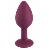 Бордовая малая силиконовая пробка с прозрачным кристаллом - Свободный ассортимент