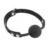 Черный силиконовый кляп-шарик на ремешках - Fetish Tentation - купить с доставкой в Бердске