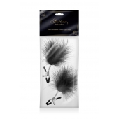 Зажимы на соски с черными пуховыми кисточками Sweet Caress Feather Nipple Clumps - Sweet Caress - купить с доставкой в Бердске