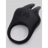 Черное эрекционное виброкольцо Sensation Rechargeable Vibrating Rabbit Love Ring - Fifty Shades of Grey - в Бердске купить с доставкой
