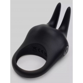 Черное эрекционное виброкольцо Sensation Rechargeable Vibrating Rabbit Love Ring - Fifty Shades of Grey - в Бердске купить с доставкой