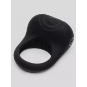 Черное эрекционное виброкольцо Sensation Rechargeable Vibrating Love Ring - Fifty Shades of Grey - в Бердске купить с доставкой