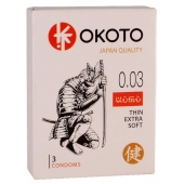 Тонкие презервативы OKOTO Thin Extra Soft - 3 шт. - Sitabella - купить с доставкой в Бердске