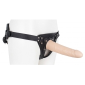 Пустотелый страпон Harness CLASSIC с бандажом - 19,5 см. - LOVETOY (А-Полимер) - купить с доставкой в Бердске