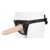 Пустотелый страпон Harness CLASSIC с бандажом - 19,5 см. - LOVETOY (А-Полимер) - купить с доставкой в Бердске
