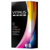 Цветные ароматизированные презервативы VITALIS PREMIUM color   flavor - 12 шт. - Vitalis - купить с доставкой в Бердске