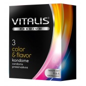 Цветные ароматизированные презервативы VITALIS PREMIUM color   flavor - 3 шт. - Vitalis - купить с доставкой в Бердске