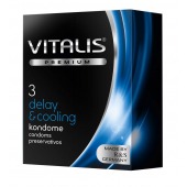 Презервативы VITALIS PREMIUM delay   cooling с охлаждающим эффектом - 3 шт. - Vitalis - купить с доставкой в Бердске