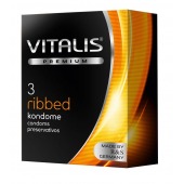 Ребристые презервативы VITALIS PREMIUM ribbed - 3 шт. - Vitalis - купить с доставкой в Бердске