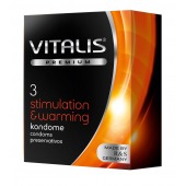 Презервативы VITALIS PREMIUM stimulation   warming с согревающим эффектом - 3 шт. - Vitalis - купить с доставкой в Бердске